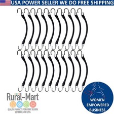 20pk 9" Heavy Duty NATURAL RUBBER Tarp Straps TARP TIE DOWN Bungee Cords