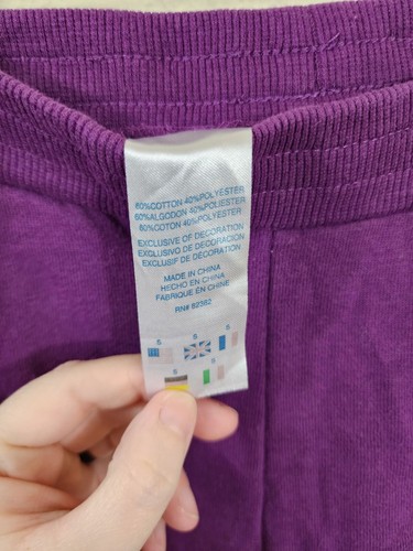 Champion Youth Girls Small Purple Sweatpants Joggers With Pockets - Picture 6 of 6