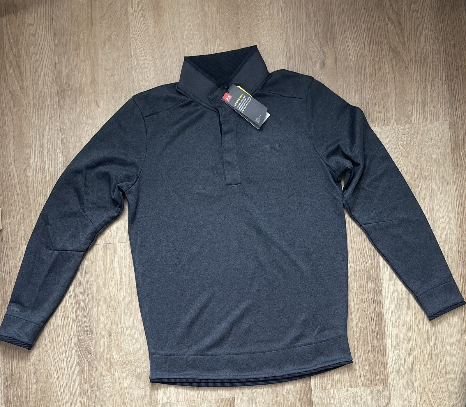 Under Armour Mens MD Golf Storm Sweater Fleece Heather Snap Mock Neck