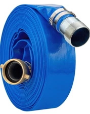  2" ID x 50 ft Pool Backwash Hose, Heavy 2" ID x 50 FT Pin Lug Brass+KC Nipple