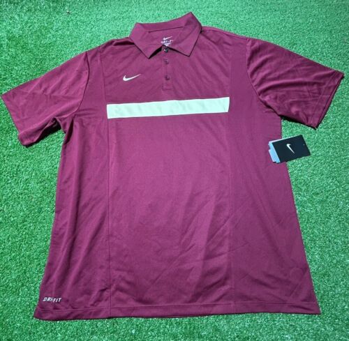 Nike Dri-Fit Golf Polo Shirt Men's Size Large Florida State Garnet Gold New