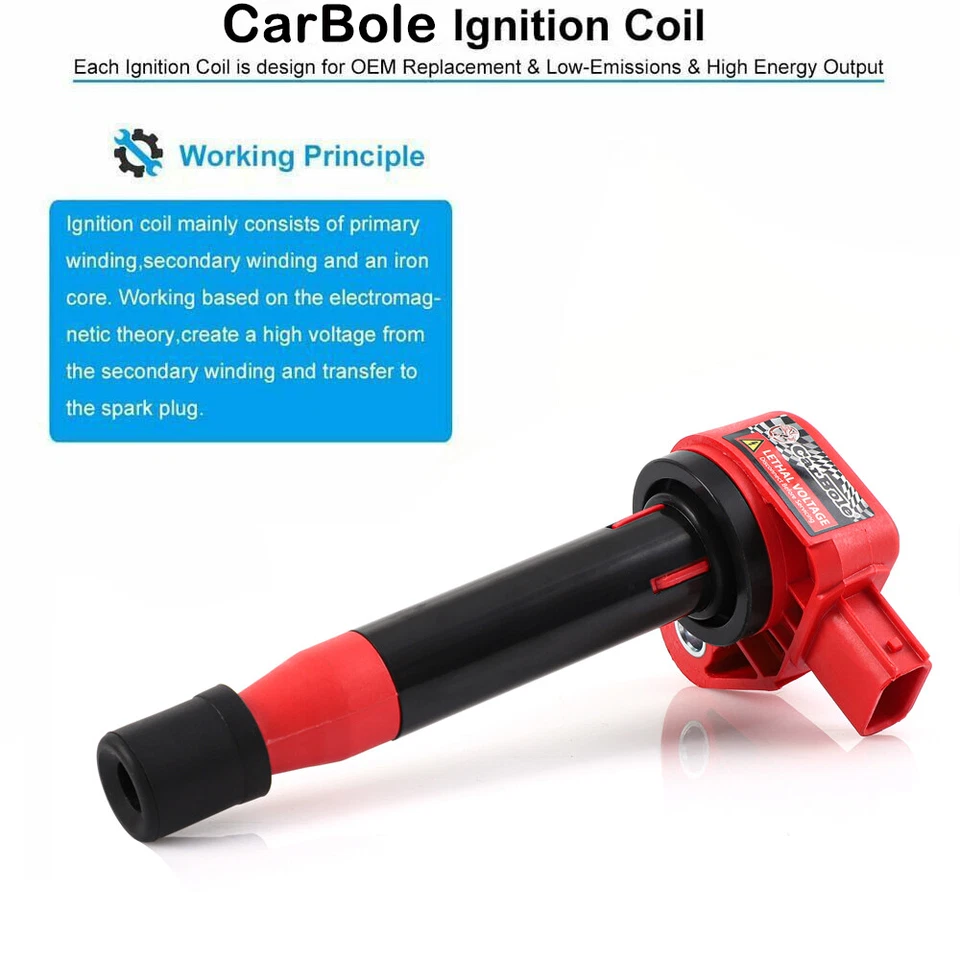 Paquete de 6 bobinas de encendido y bujías para Honda Odyssey V6 1999 00-2007 3,5 L UF242 Foto 4 de 4