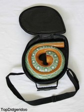 Spiral DIDGERIDOO Bag Travel Compact Snail Shell Mahogany Wood Hand Carved Art