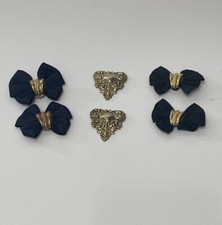 Clip On Shoe Bows  Metal Decor Dress Up Vintage Add On Mixed Lot 3 Sets