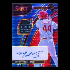 Matt Vierling RC 2022 Select Rookie Jersey Autographs Blue Pulsar Phillies 1/5