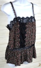 American Eagle Outfitters Women's Tank Top Black Lace Floral Print Size XS A2211