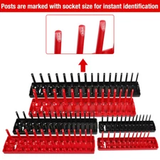 6pcs Socket Organizer Tray Set Hold Metric SAE 1/4" 3/8" 1/2" Drive f Toolboxes