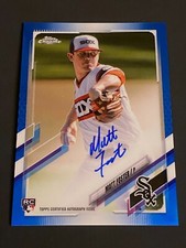 2021 Topps Chrome Matt Foster Rookie Blue Refractor Auto 111/150 Chi White Sox
