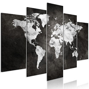 Canvas Print World Map Framed Wall Art Picture Image k-A-0009-b-e 