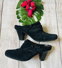 Naturalizer Jotham Women s Black Suede Bow Heeled Mules Size 9M