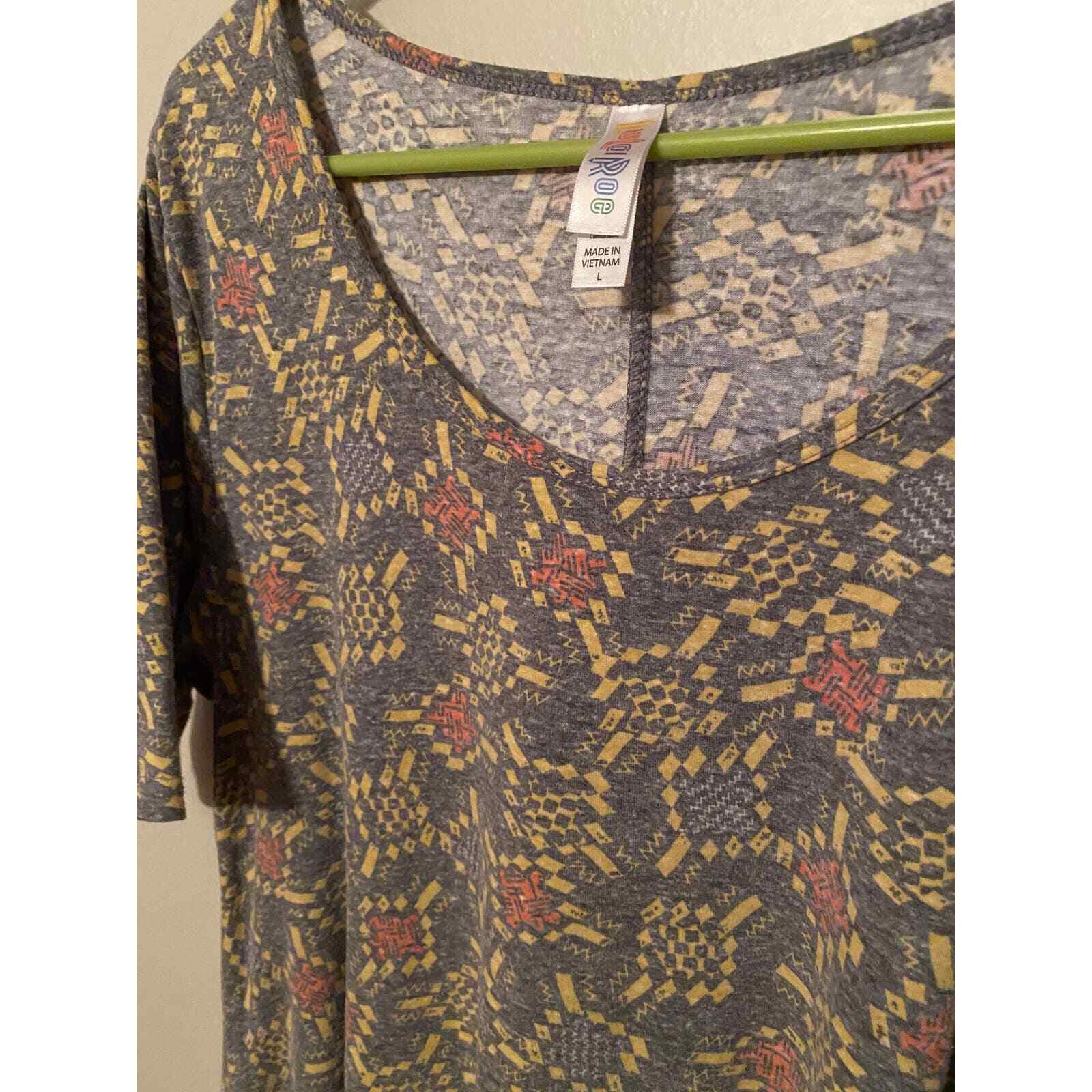 Lularoe PerfectT Gray Geometric pattern Size Larg… - image 6