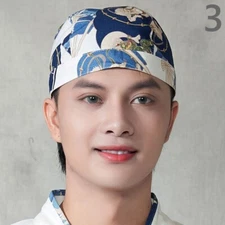 Men Izakaya Sushi Kitchen Hat Japanese Printed Chef Waiter Cap Headwear Hat Home