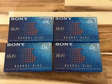 Lot of 4 Sony Hi-Fi 60 Type I Normal Bias Blank Cassette Tapes C-60HFB Sealed
