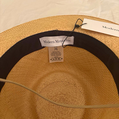Modern Monarchie Woman s Panama Hat Size M Beige Wide Brim Solid