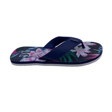 Hurley Logo Navy Floral Green Mens Sandal Pool Beach Flip Flop