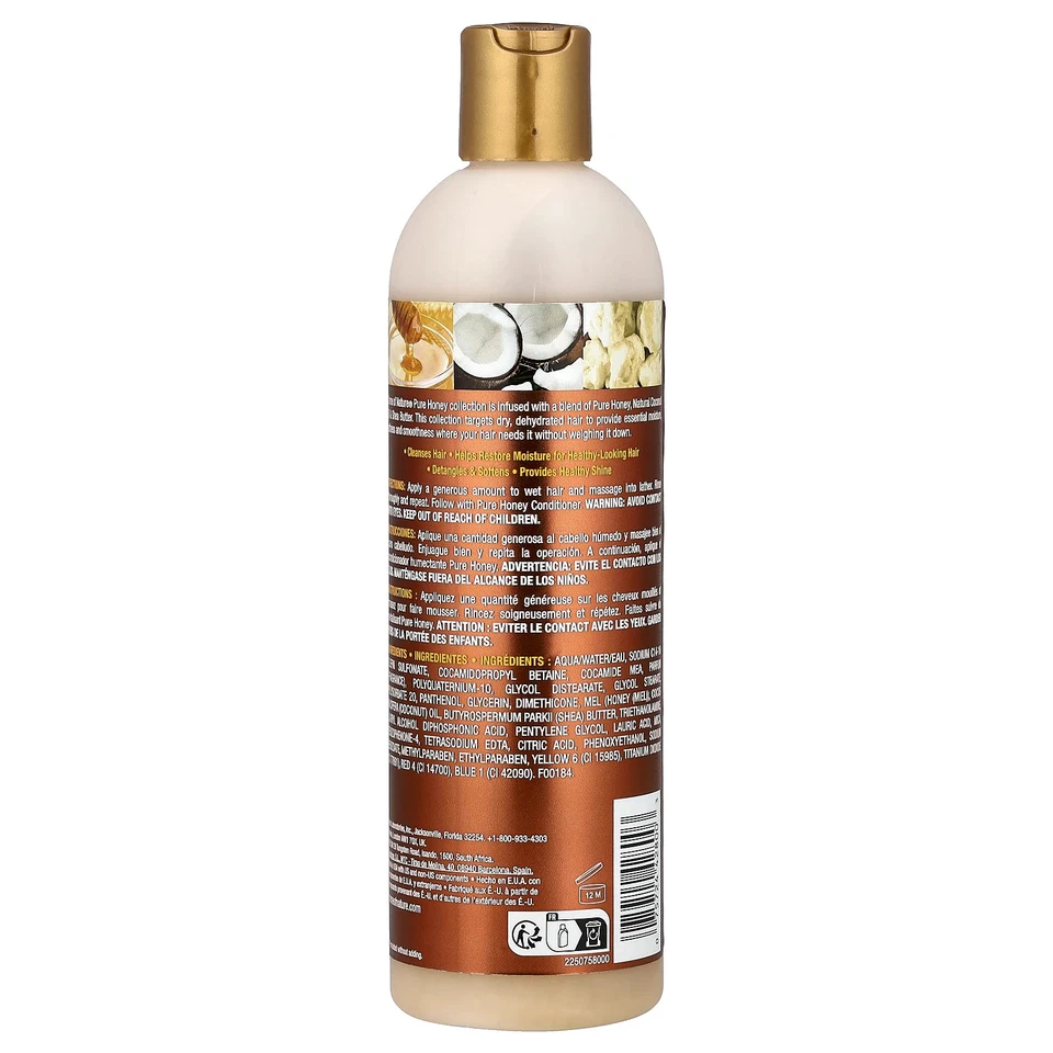Pure Honey, Xampu Hidratante Defesa Seca, Para Cabelos Secos e Desidratados, fl oz 12 - Imagem 2 de 2
