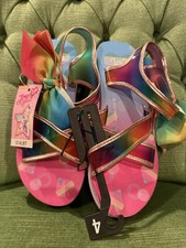 Nickelodeon Jojo Siwa Bow Wedge Strappy Sandal Big Girls Size 4 New With Tag