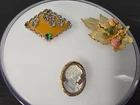 Three Vintage Costume Fashion Jewelry Brooches Lot of 3