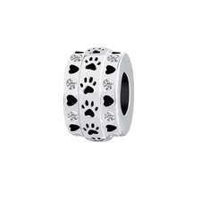 Heart Dog Paw Print Spacer Charms Birthday Gifts for Women Compatible with Charm