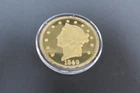American Coin Treasures 1849 P Liberty gold-layered coin $20 American Mint State