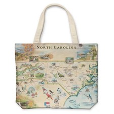 Xplorer Maps CTOTE NC North Carolina Map Canvas Tote Bag