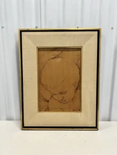 Rare Pyrography Wood Burning Art by Andrés Blaisten - Signed 1968, Mexico