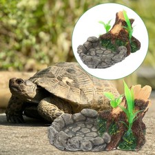 Resin Reptile Food Bowl Tortoise Feeding Basin Terrarium Landscaping Decor