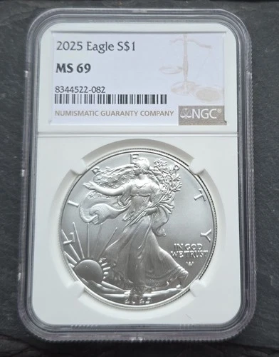 2025 American Eagle 1 oz 999 Silver Coin NGC MS 69