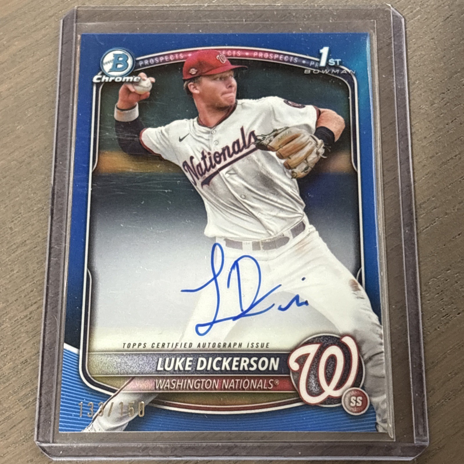 2025 Bowman Chrome Luke Dickerson Rookie Blue Auto 133/150 #CPALDI Nationals