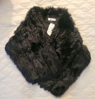 ELFJOY Women's Black Luxury Faux Fox Fur Shawl, winter Wrap Wddings One Size NWT — photo 1