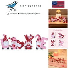 Valentine's Day Decor 4 pcs Resin Love Gnomes Figurines Romantic Decorations
