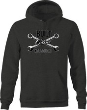 Built Not Bought Classic Hotrod Hoodies for Men Dark Gray