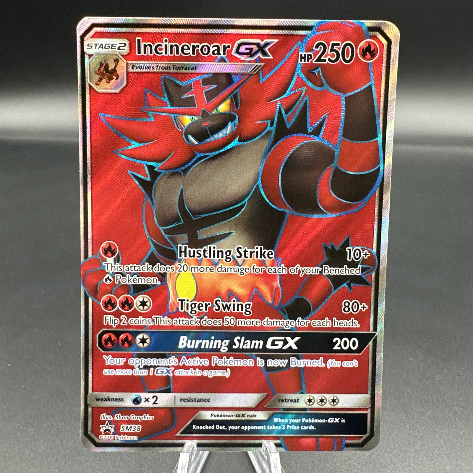 Pokemon Incineroar GX - SM38 - Full Art Promo Sun & Moon Trading Card TCG