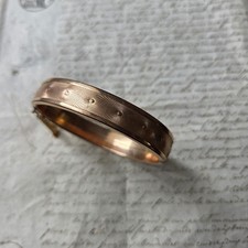 Bracelet Jonc Ancien en Plaqué Or Guilloché 1920 Art Déco Bangle