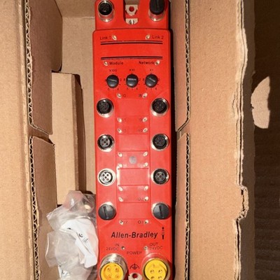 Allen-Bradley 1732ES-IB8X0BV4 ArmorBlock Guard I/O Module, EtherNet/IP, Red