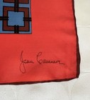 VTG Jean Casanave Orange Silk Geometric Graphic square scarf Career Rolled Edges — photo 3