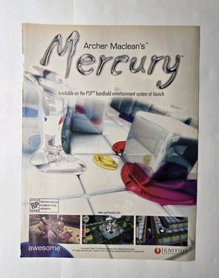 Archer MacLean's Mercury Sony PSP 2005 Video Game Magazine Print Ad