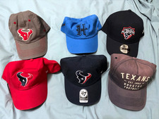 6x HOUSTON TEXANS HAT CAP LOT NFL FOOTBALL NEW ERA '47 BRAND CLEAN UP 9FORTY HIT