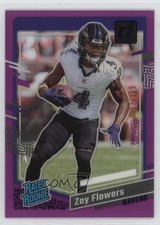 2023 Panini Clearly Donruss Rated Rookie Purple 107/199 Zay Flowers #92 14cm