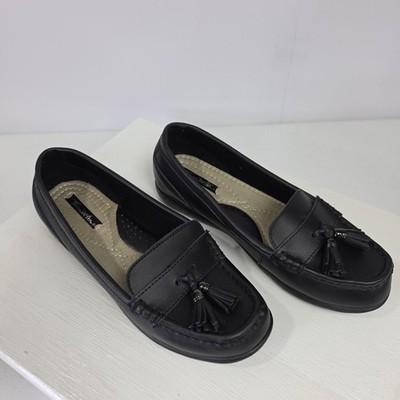 Thom McAn Caely Shoes Womens Size 8 Black Leather Tassel Loafers Comfort 8W