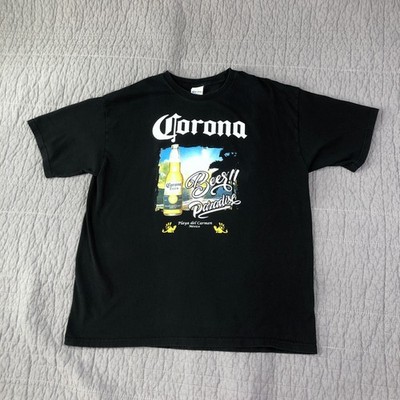 Corona Extra Shirt Men XL Black Beer Paradise Playa Carmen Mexico Graphic Tee