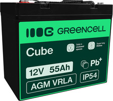 Greencell® Batteria AGM 12V 55Ah Al Piombo Accumulatore Sigillata VRLA Senza Man
