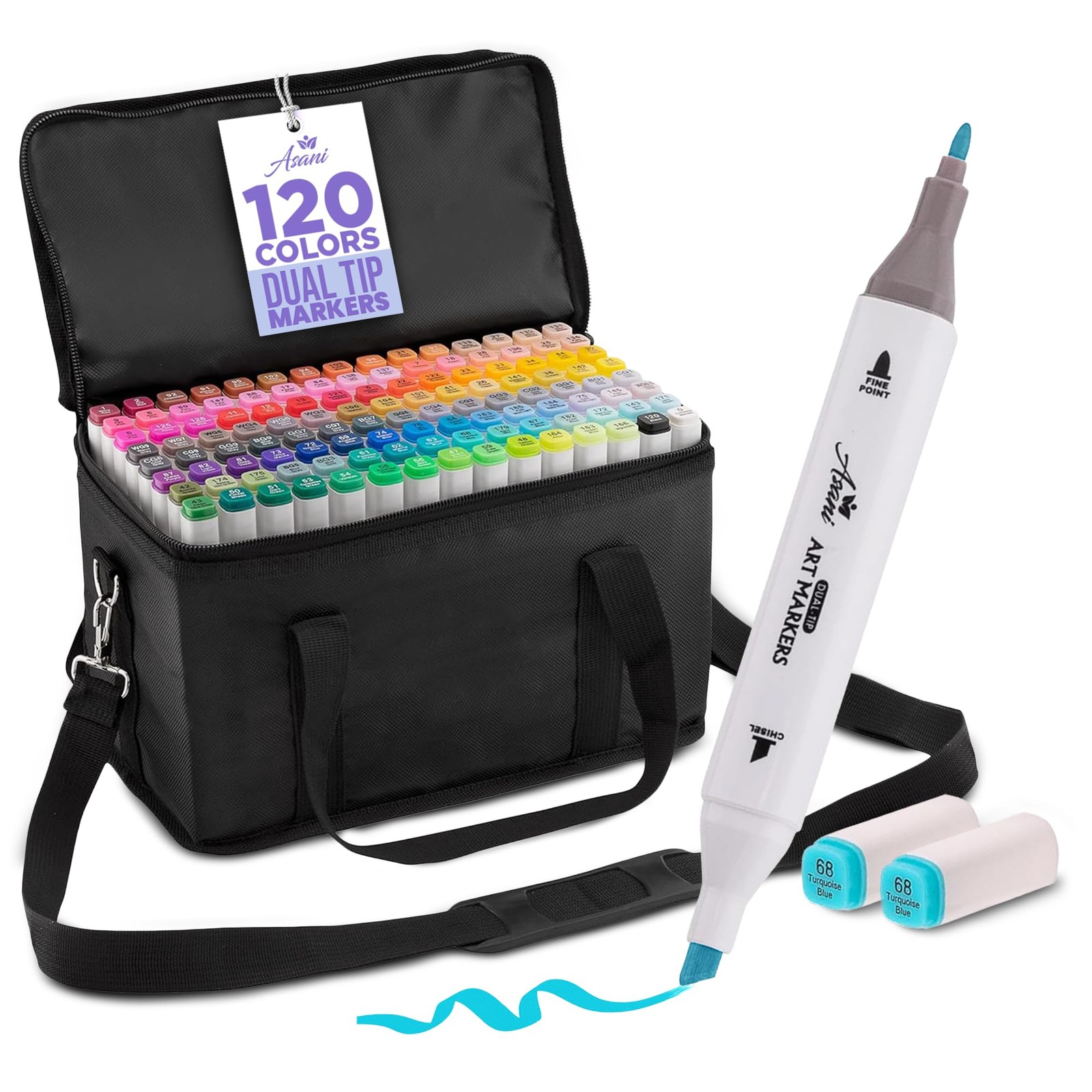 - 120 Colors, Double Sided Fine & Chisel Tip Art Markers Wit
