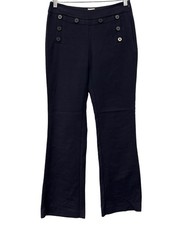 CAbi Mariner High Rise Trouser Pants Size 2 Flare Leg Nautical Navy Blue Classic
