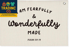 Kids Room Decor - Bible Verse Wall Hanging, 'I Am Fearfully and Wonderfully Made