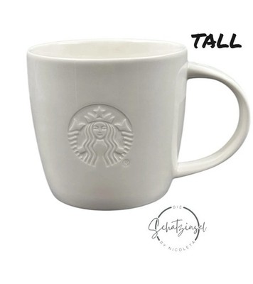 Starbucks Tasse Klassisch Weiß Relief Logo Tall Mug Kaffeebecher 355ml Neu