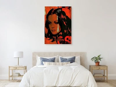 Motiv Romy Schneider Vintage Orange Pop Art Premium 5 cm Museum Galerie Rahmen - Bild 1 von 4
