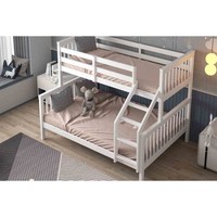 Flair Zoom Triple Sleeper Bunk Bed White 4FT5 Wooden Frame Bedroom UK Store New