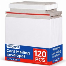 120 Pack Card Shipping Envelopes, 7x4.35in Self-Seal 7 * 4.35 inchs, White