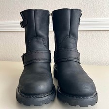 Harley Davidson Scarlet Zip Harness Black Leather Biker Boots Women’s 7.5  81488